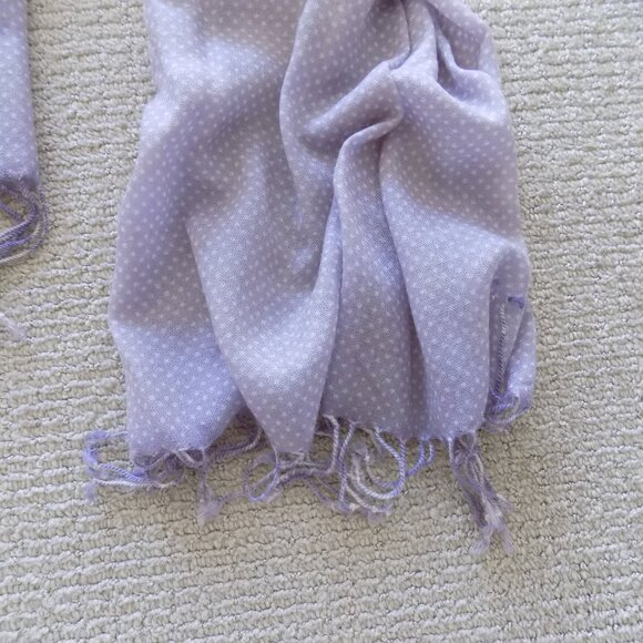 j. crew jcrew polka dot winter fall style purple fringe tassle scarf - Picture 2 of 3